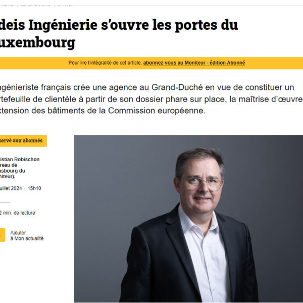 Edeis Ingénierie s'implante au Luxembourg !